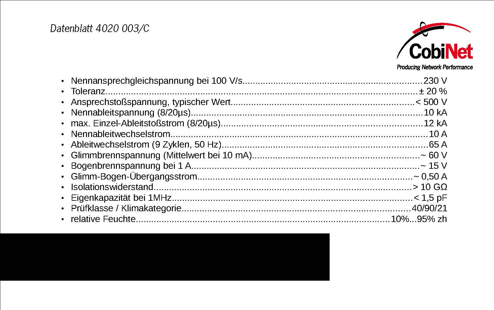 CobiTel模塊系列產品-LSA-保安排-Datenblatt 4020 003_C圖4